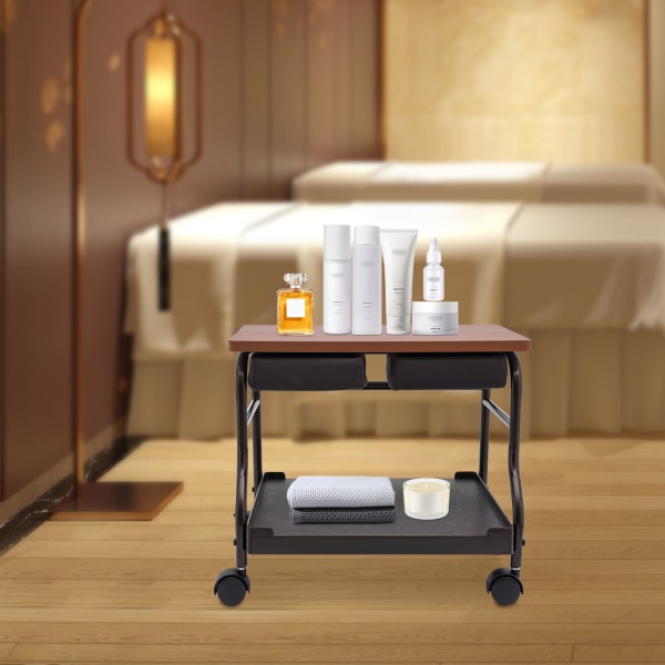 Chariot portatif de spa de bain d'ongles ou de pieds de salon de beauté, fournitures de salon de table de massage, support de repose-pieds Chariot portatif de spa de bain d'ongles ou de pieds de salon de beauté, fournitures de salon de table de massage, support de repose-pieds