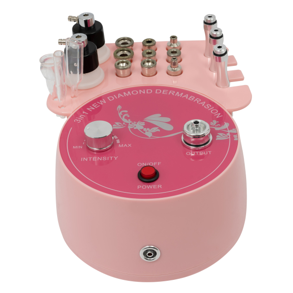 Machine de microdermabrasion diamant 3 en 1 9,84 x 7,68 x 4,33 pouces pour salons de beauté, centres de soins de santé, salons ou usage domestique, rose