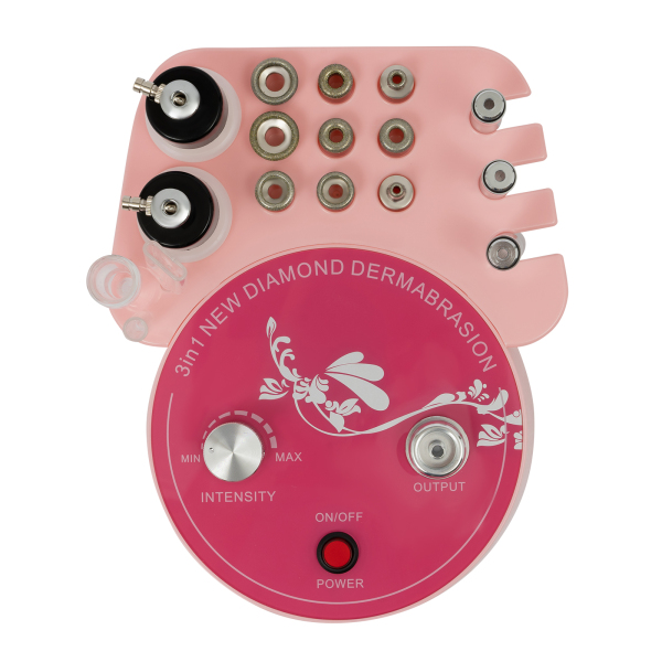 Machine de microdermabrasion diamant 3 en 1 9,84 x 7,68 x 4,33 pouces pour salons de beauté, centres de soins de santé, salons ou usage domestique, rose
