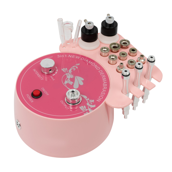 Machine de microdermabrasion diamant 3 en 1 9,84 x 7,68 x 4,33 pouces pour salons de beauté, centres de soins de santé, salons ou usage domestique, rose