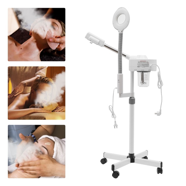 Vapeur à ozone 750 W 2 en 1 - Pour salon de beauté - Pour sauna facial - Phare - Brume chaude - 680 ml