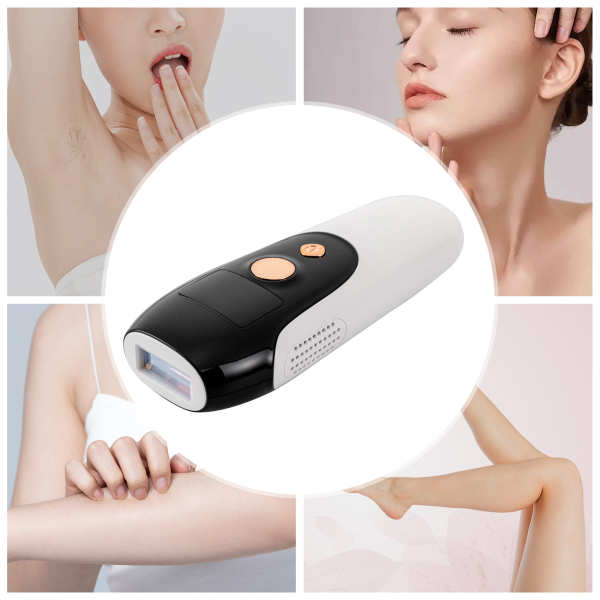 Appareil d'épilation, flashs d'épilation au laser pour femmes et hommes, indolore et durable (Noir)