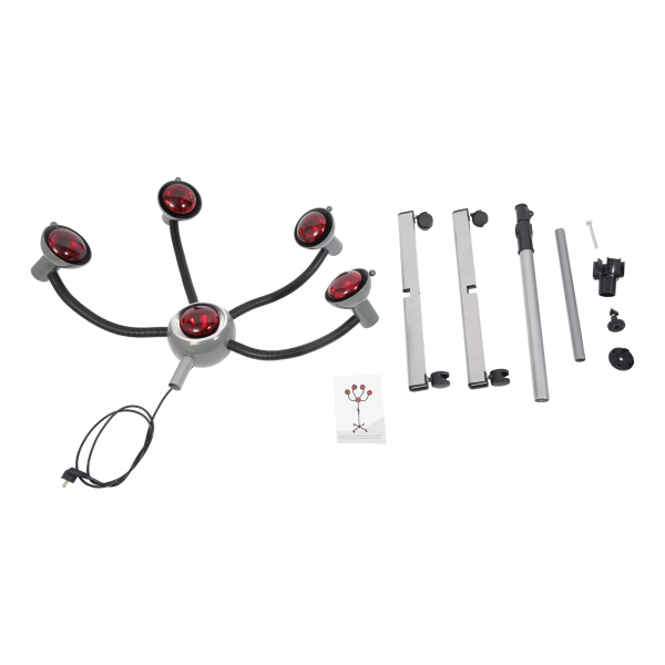 Lampe chauffante infrarouge à 5 têtes, chauffage de coiffure réglable en hauteur, lampe chauffante de salon Lampe chauffante infrarouge à 5 têtes, chauffage de coiffure réglable en hauteur, lampe chauffante de salon