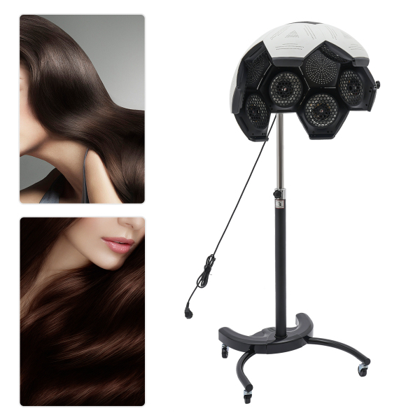 Machine de traitement capillaire multifonctionnelle, sèche-cheveux debout réglable en hauteur, sèche-cheveux de salon avec roulettes