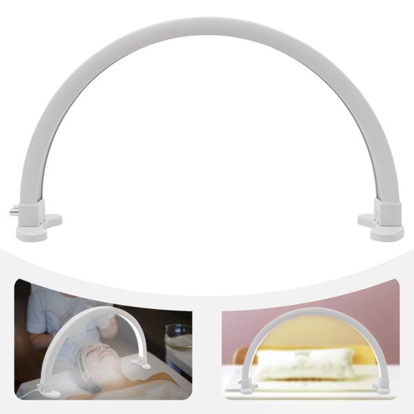 Lumière LED demi-lune, avec luminosité réglable 2700K-5600K, lampe à ongles demi-lune de bureau, blanche