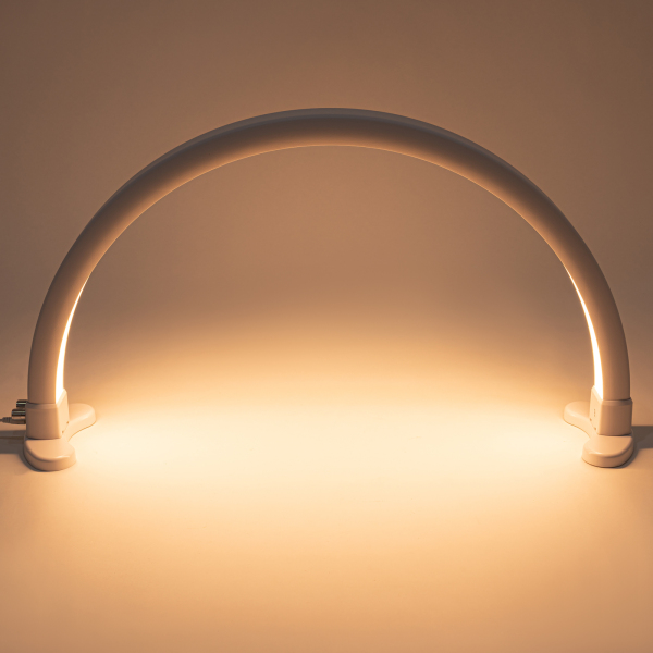 Lumière LED demi-lune, avec luminosité réglable 2700K-5600K, lampe à ongles demi-lune de bureau, blanche