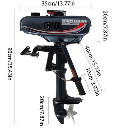 Moteur Hors-Bord 2 Temps,Moteurs Boat Engine Motor,Système de Refroidissement à Eau,pour voiliers