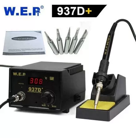 937D + Rework Soldeerbout Desolderen Soldeerstation Lassen 60W ESD LED Digitale Verstelbare Hete Lucht Soldeerkit