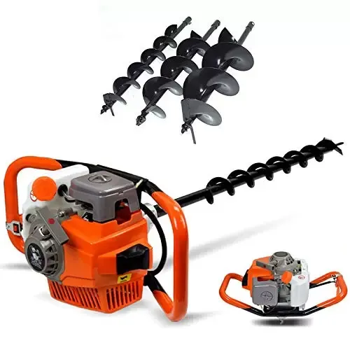 Perceuse à Essence 52 CC avec Moteur à 2 Temps, 3 Goujons de 10,2 cm / 15,2 cm