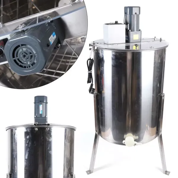 Essoreuse électrique à 4 cadres alvéolés en acier inoxydable VA apiculteur Essoreuse électrique à 4 cadres alvéolés en acier inoxydable VA apiculteur