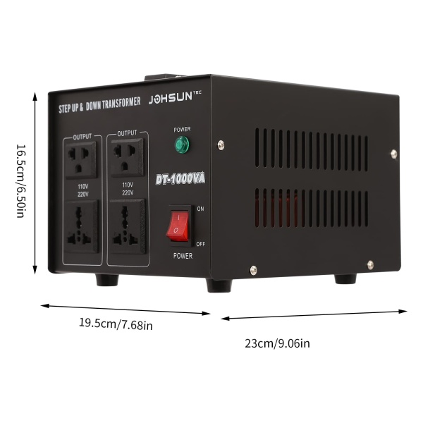 Convertisseur de tension 110 V-220 V/220 V-110 V USA Transformateur vers prise européenne automatique Step Up & Step Down (1000 W)