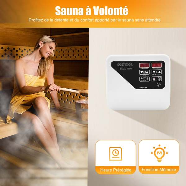 Contrôleur externe de sauna 380V-415V Unité de contrôle de sauna 3-9KW