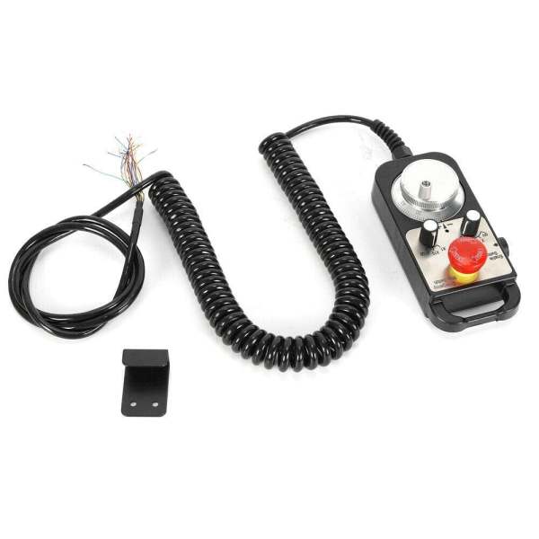 Volant à main électronique CNC 5 V 100 PPR CNC 4 axes MPG Remorque électronique filaire CNC pour machine de fraisage Remorque et arrêt d'urgence Volant à main électronique CNC 5 V 100 PPR CNC 4 axes MPG Remorque électronique filaire CNC pour machine de fraisage Remorque et arrêt d'urgence