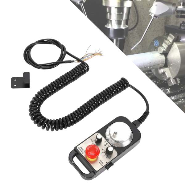 Volant à main électronique CNC 5 V 100 PPR CNC 4 axes MPG Remorque électronique filaire CNC pour machine de fraisage Remorque et arrêt d'urgence Volant à main électronique CNC 5 V 100 PPR CNC 4 axes MPG Remorque électronique filaire CNC pour machine de fraisage Remorque et arrêt d'urgence