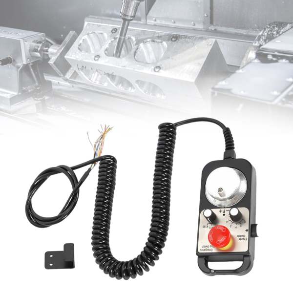 Volant à main électronique CNC 5 V 100 PPR CNC 4 axes MPG Remorque électronique filaire CNC pour machine de fraisage Remorque et arrêt d'urgence Volant à main électronique CNC 5 V 100 PPR CNC 4 axes MPG Remorque électronique filaire CNC pour machine de fraisage Remorque et arrêt d'urgence
