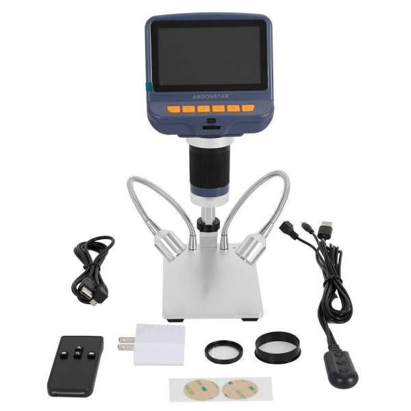 Microscope numérique LCD - AD106 HDMI - Microscope numérique avec 8 LED intégrées + 2 lumières LED - USB 300 X Microscope numérique LCD - AD106 HDMI - Microscope numérique avec 8 LED intégrées + 2 lumières LED - USB 300 X