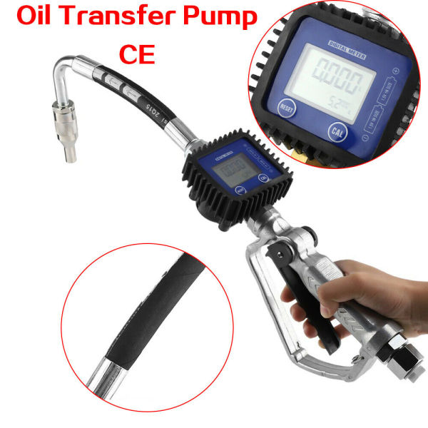 CNCEST Pistolet à huile électronique pour carburant diesel, pistolet à buse numérique quantitatif, pistolet de mesure d'huile électronique avec tuyau flexible et embout manuel