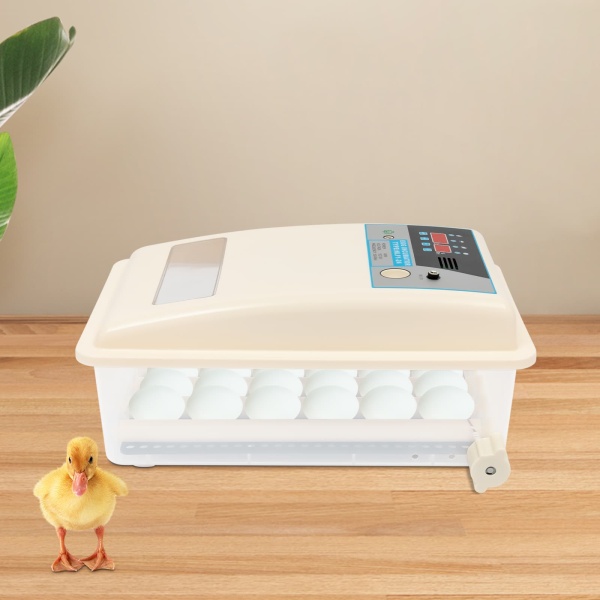 Incubateur 24 œufs entièrement automatique avec affichage LED de la température et régulation de l'humidité - Couveuse automatique 220 V