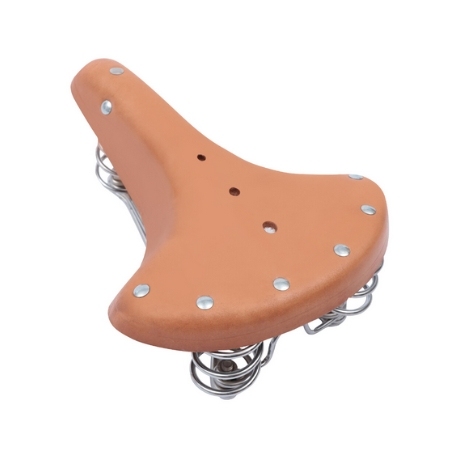 Coussin souple - Selle de vélo en cuir de vachette - Style rétro riveté