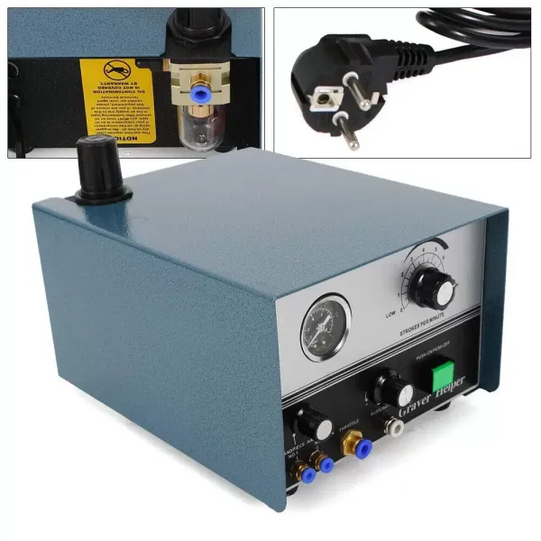 Machine à graver pneumatique 75 W avec poignée rotative à double extrémité, pour graver des bijoux