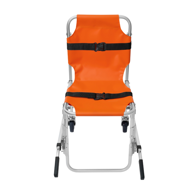 Ambulance Pompier Évacuation d'urgence Ascenseur pliable en aluminium 2 pour le transfert de patients ou de personnes à mobilité réduite Orange