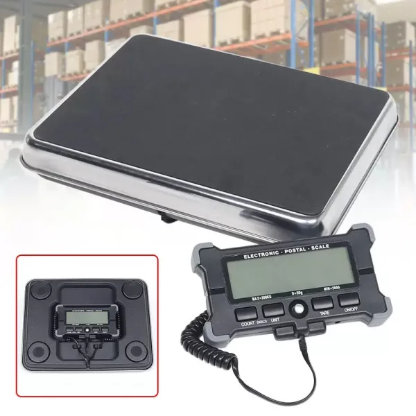 Balance de table professionnelle en acier inoxydable - 200 kg/200 g - Avec écran LCD Balance de table professionnelle en acier inoxydable - 200 kg/200 g - Avec écran LCD