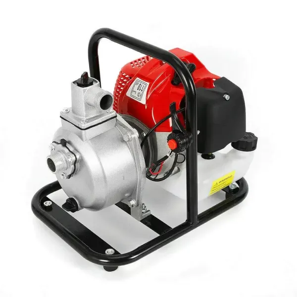 CNCEST Pompe à eau à essence 43 CC 2 temps - Pompe de jardin 1,25 kW 6500 tr/min - Pour irrigation, entretien de l'étang
