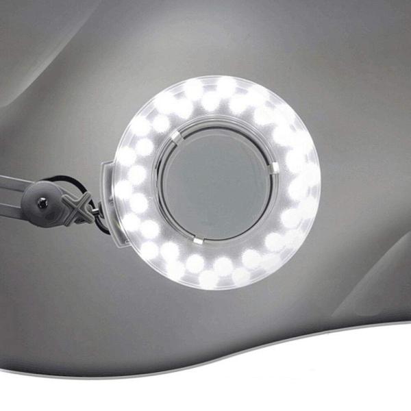 Lampe loupe à 36 LED avec bras pivotant Blanc