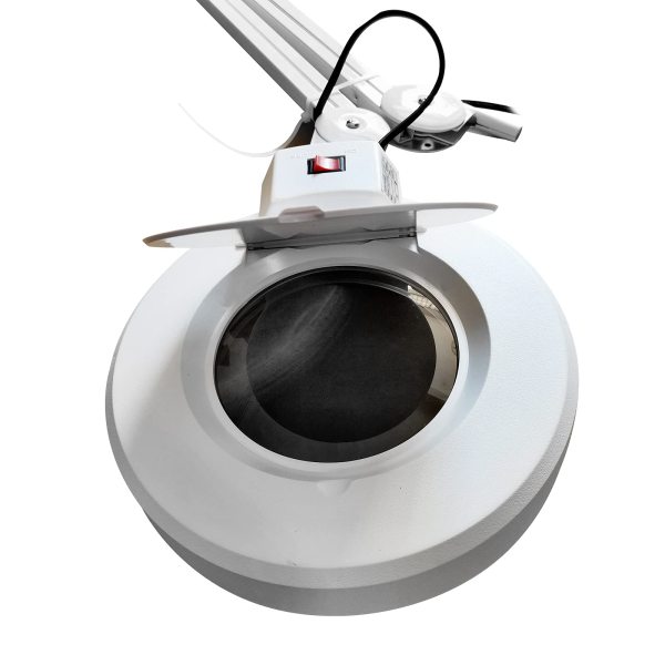 Lampe loupe à 36 LED avec bras pivotant Blanc
