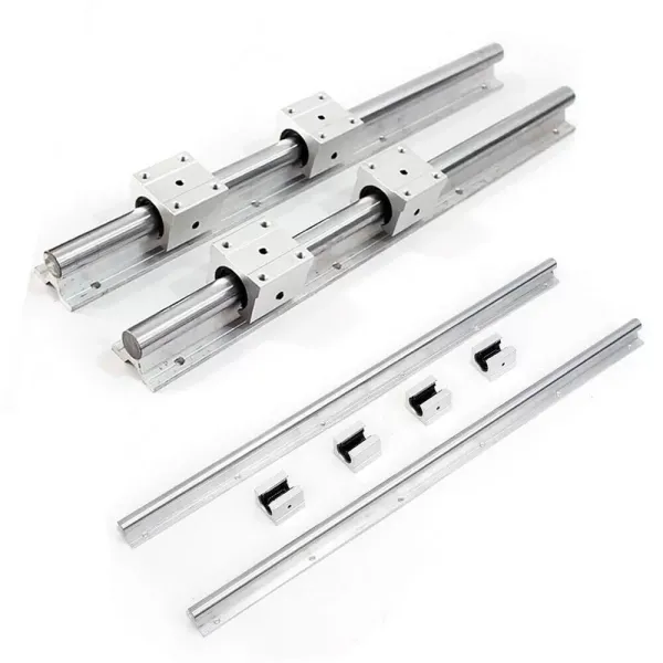 2 barres de guidage coulissantes SBR20 - 800 mm - Rail linéaire + 4 blocs de roulement SBR20UU