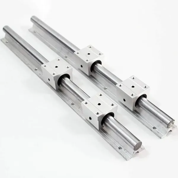 2 barres de guidage coulissantes SBR20 - 800 mm - Rail linéaire + 4 blocs de roulement SBR20UU