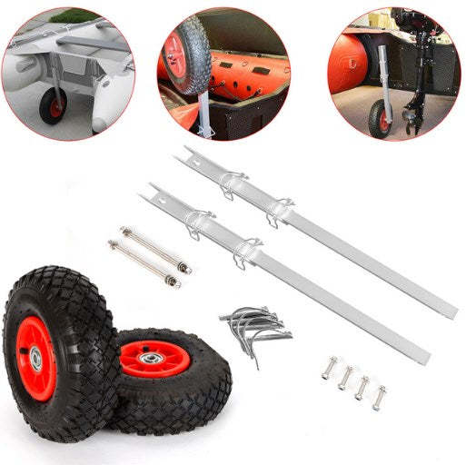 Roues de transport en aluminium pour bateau pneumatique, roues pneumatiques, charge jusqu'à 300 lbs Roues de transport en aluminium pour bateau pneumatique, roues pneumatiques, charge jusqu'à 300 lbs