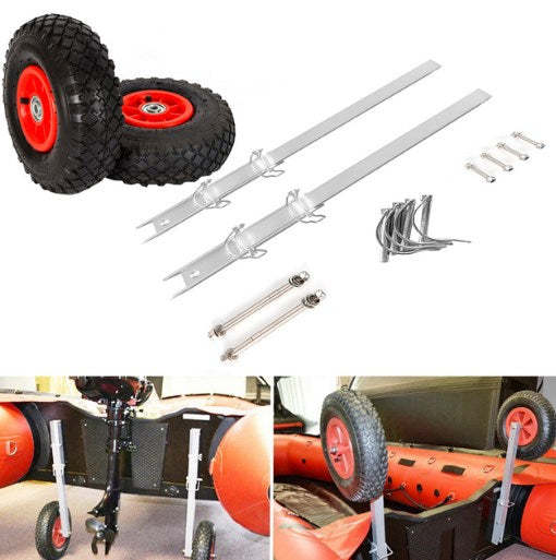 Roues de transport en aluminium pour bateau pneumatique, roues pneumatiques, charge jusqu'à 300 lbs