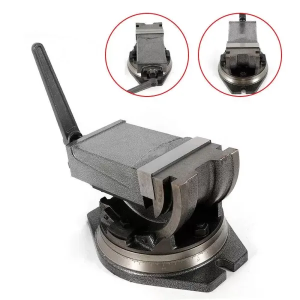 5 " Étau inclinable pour perceuse avec Base tournante (125mm Largeur de mâchoire, 95mm Ouverture de mâchoire, 0° - 90° inclinable, 360° tournant) 5 " Étau inclinable pour perceuse avec Base tournante (125mm Largeur de mâchoire, 95mm Ouverture de mâchoire, 0° - 90° inclinable, 360° tournant)