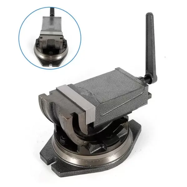 5 " Étau inclinable pour perceuse avec Base tournante (125mm Largeur de mâchoire, 95mm Ouverture de mâchoire, 0° - 90° inclinable, 360° tournant)