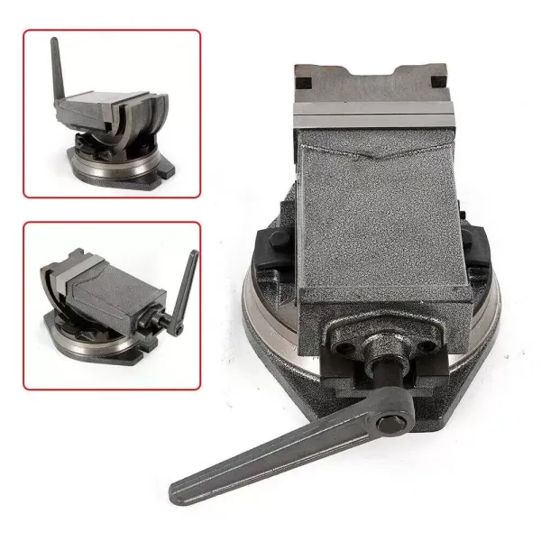 5 " Étau inclinable pour perceuse avec Base tournante (125mm Largeur de mâchoire, 95mm Ouverture de mâchoire, 0° - 90° inclinable, 360° tournant)