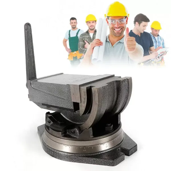 5 " Étau inclinable pour perceuse avec Base tournante (125mm Largeur de mâchoire, 95mm Ouverture de mâchoire, 0° - 90° inclinable, 360° tournant)