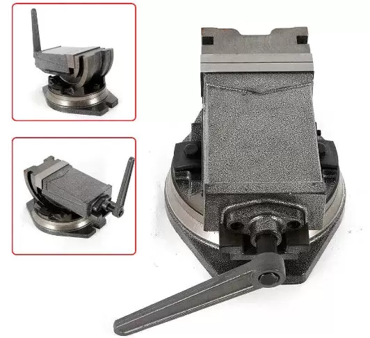 5" kantelbare boorschroef met roterende basis (125 mm bekbreedte, 95 mm bekopening, 0° - 90° kantelbaar, 360° roterend)