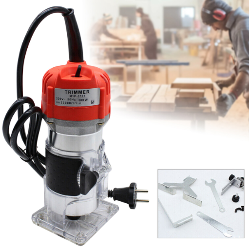 Stratifieuse à bois, défonceuse électrique 220 V 30 000 tr/min avec rails transparents pour le travail du bois, défonceuse multifonction en aluminium.