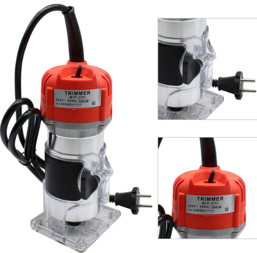 Stratifieuse à bois, défonceuse électrique 220 V 30 000 tr/min avec rails transparents pour le travail du bois, défonceuse multifonction en aluminium.