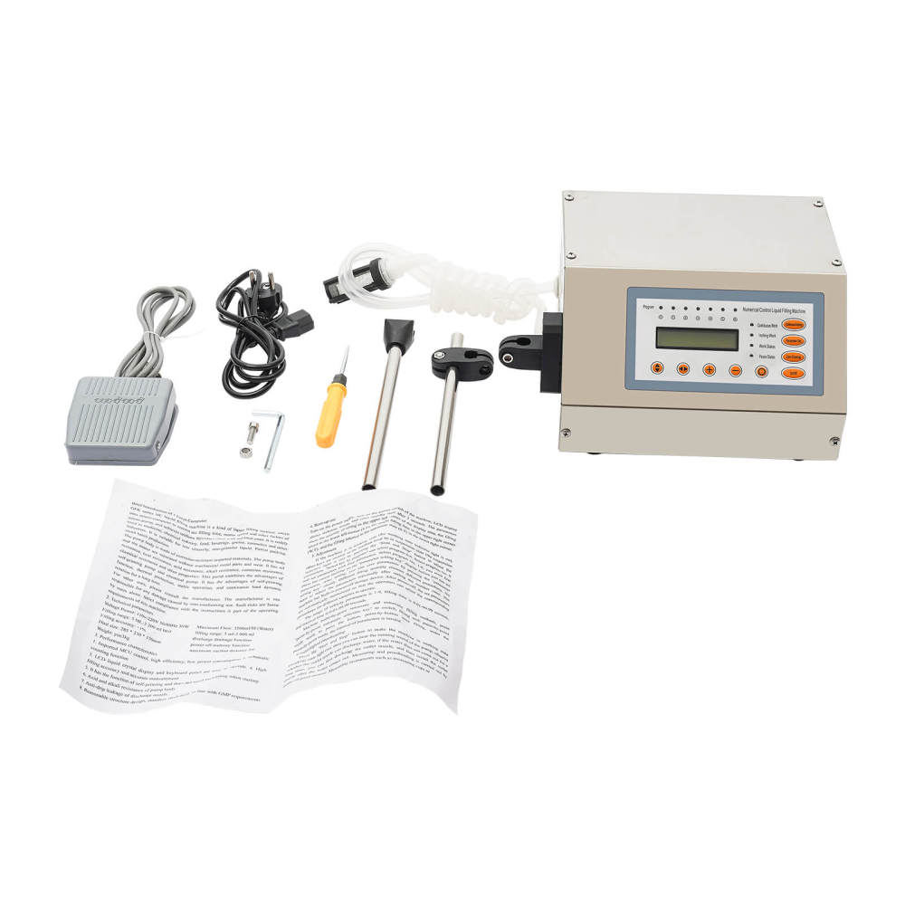 Machine à remplissage liquide automatique LCD - 2-3500 ml - Contrôle numérique - 9 vitesses - En acier inoxydable