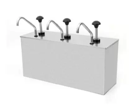 Distributeur de sauce - 4 l × 3 - En acier inoxydable - Pour sauce soja, vinaigre, ketchup, sauce