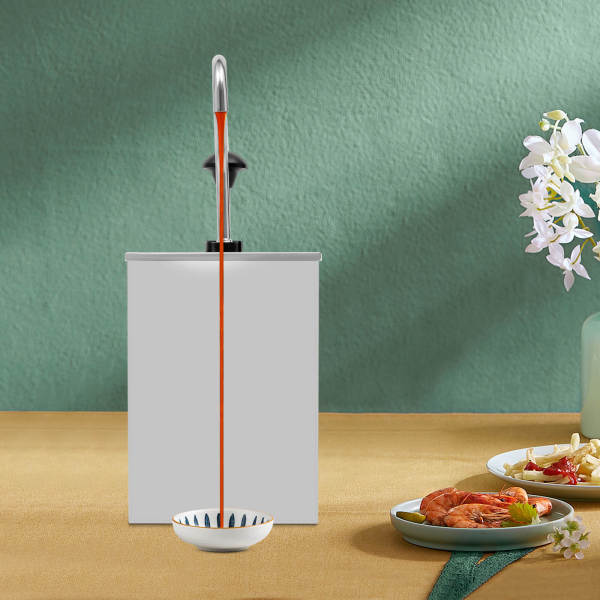 Distributeur de sauce 4 l en acier inoxydable - Pour restaurants et cuisines domestiques - 20 x 20 x 28 cm