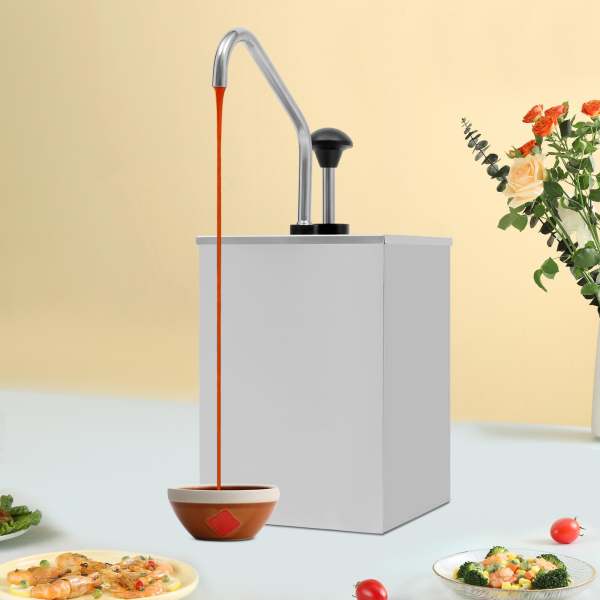 Distributeur de sauce 4 l en acier inoxydable - Pour restaurants et cuisines domestiques - 20 x 20 x 28 cm Distributeur de sauce 4 l en acier inoxydable - Pour restaurants et cuisines domestiques - 20 x 20 x 28 cm