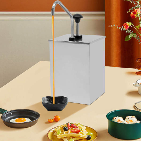 Distributeur de sauce 4 l en acier inoxydable - Pour restaurants et cuisines domestiques - 20 x 20 x 28 cm Distributeur de sauce 4 l en acier inoxydable - Pour restaurants et cuisines domestiques - 20 x 20 x 28 cm