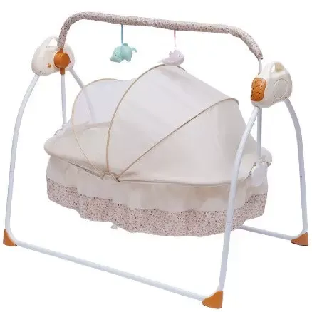 Balançoire bébé électrique 3 couleurs Transat automatique Lit bébé Berceau avec musique et moustiquaires