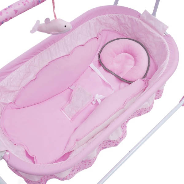 Balançoire bébé électrique 3 couleurs Transat automatique Lit bébé Berceau avec musique et moustiquaires