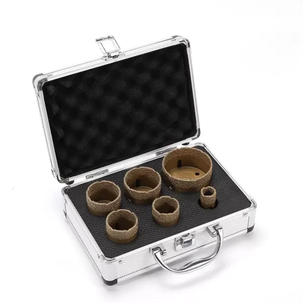 Lot de 6 couronnes de forage diamantées professionnelles pour granit grès cérame Outil de carrelage Kit de forage diamant