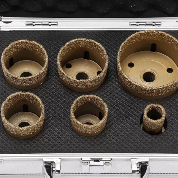 Lot de 6 couronnes de forage diamantées professionnelles pour granit grès cérame Outil de carrelage Kit de forage diamant Lot de 6 couronnes de forage diamantées professionnelles pour granit grès cérame Outil de carrelage Kit de forage diamant
