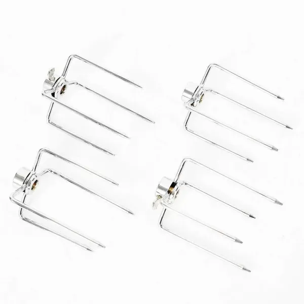 Lot de 4 pinces à viande pour poulet - En fer galvanisé - Pour barres de 8 à 11 mm de diamètre
